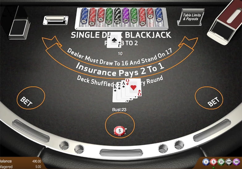 multi hand single deck blackjack
